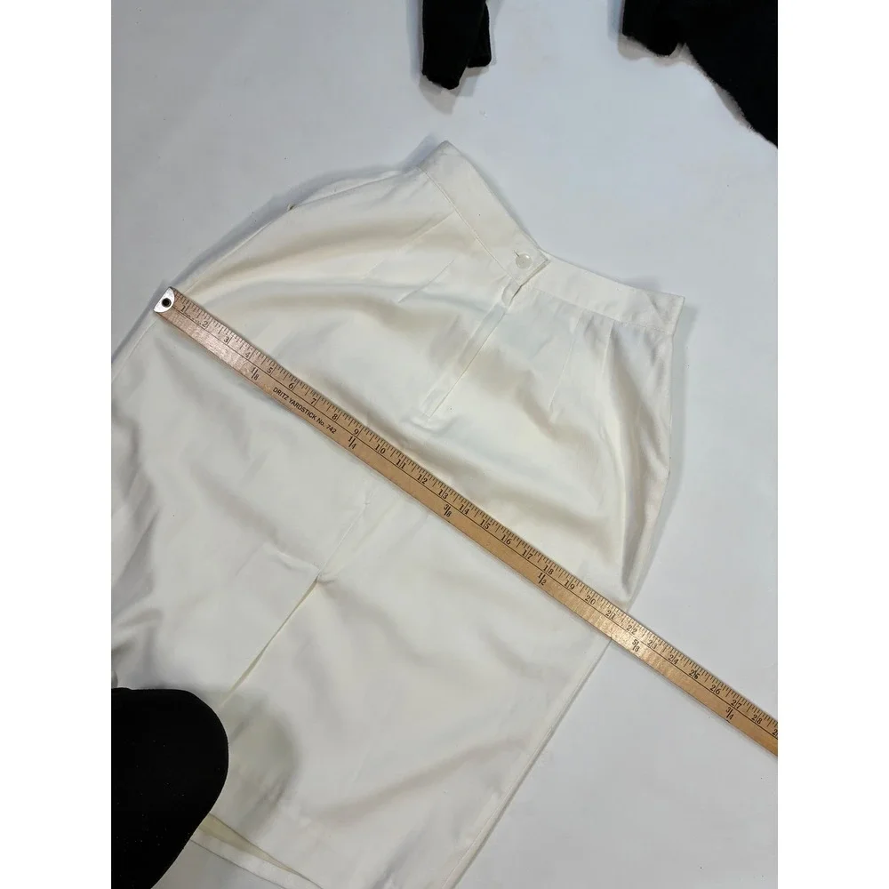 Vintage Sheridan Square Women's 10 Skirt White Midi Pocketed Pleated‎ Business